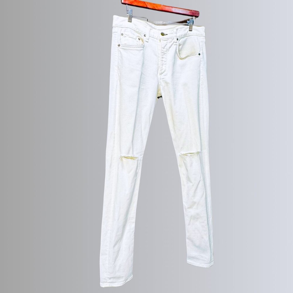 rag & bone Men's White Extra-Slim Jeans - 32 - Picture 3 of 16